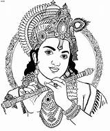 Krishna Coloring God Clipart Pages Janmashtami Drawing Lord Flute Radha Line Krishnan Festival Shree Pencil Hindu Tattoo Gods Drawings Indian sketch template