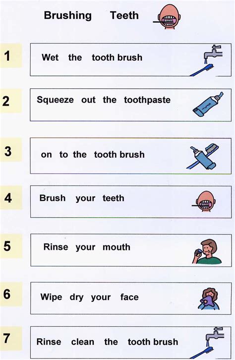 brushing  teeth worksheet
