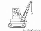 Coloring Crane Operator Kids Pages Work Sheet Title sketch template