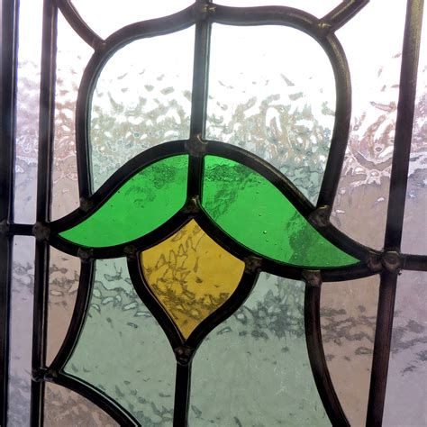 simple traditional stained glass panels  period home style