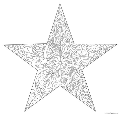 adult christmas star coloring pages