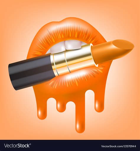 lipstick in mouth royalty free vector image vectorstock