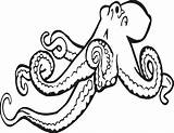 Octopus Pieuvre Coloring4free Clipartmag Coloriages sketch template