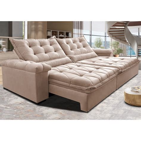 sofa retratil  reclinavel  cama inbox big fresh  softgel