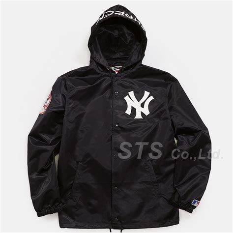 york yankeessupreme brand satin hooded coaches jacket parksider