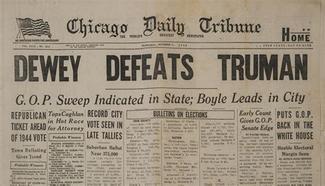 lot detail  dewey defeats truman chicago tribune newspaper