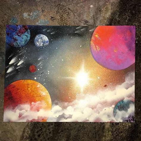 solar system painting  canvas  atcreationsbyvince https