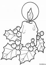 Coloring Pages Christmas Candle sketch template