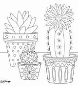 Succulents Colortherapy sketch template