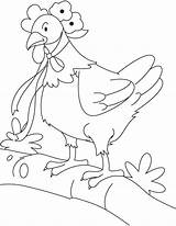 Hen Little Red Coloring sketch template