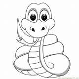 Snake Coloring Pages Printable Kids Snakes Reptile Baby Animals Animal Cute Cartoon Clipart Color Colouring Sheets Print Unicorn Draw Cobra sketch template