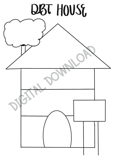 dbt house worksheet  instruction page etsy