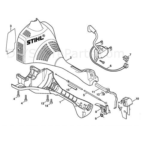 stihl km   dz engine km   dz parts diagram engine housing loop handle
