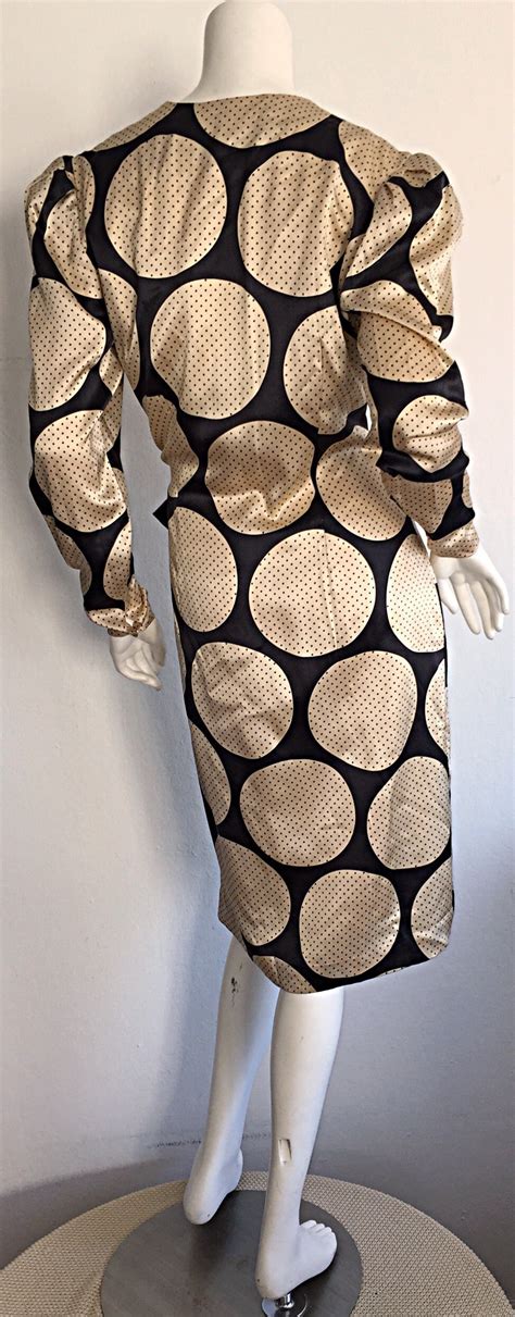 vintage hanae mori polka dot pin dot silk wrap dress for sale at