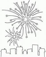 Coloring Pages Fireworks Printable Popular sketch template