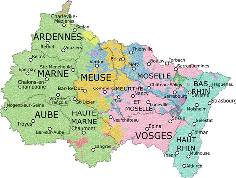 alsace champagne ardenne lorraine carte des regions champagne