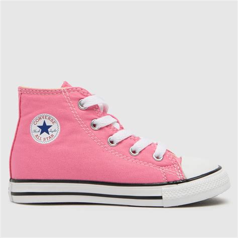girls pink converse  star  trainers schuh