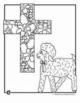 Coloring Easter Cross Lamb Pages Printable Activities Kids Library Popular Mazes Coloringhome sketch template