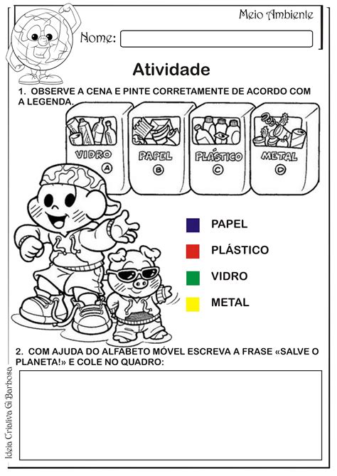 Projeto Meio Ambiente Reciclagem Educacao Infantil
