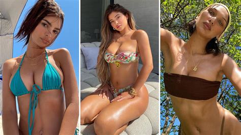 kylie jenner bella hadid and emily ratajkowski bikini swimwear