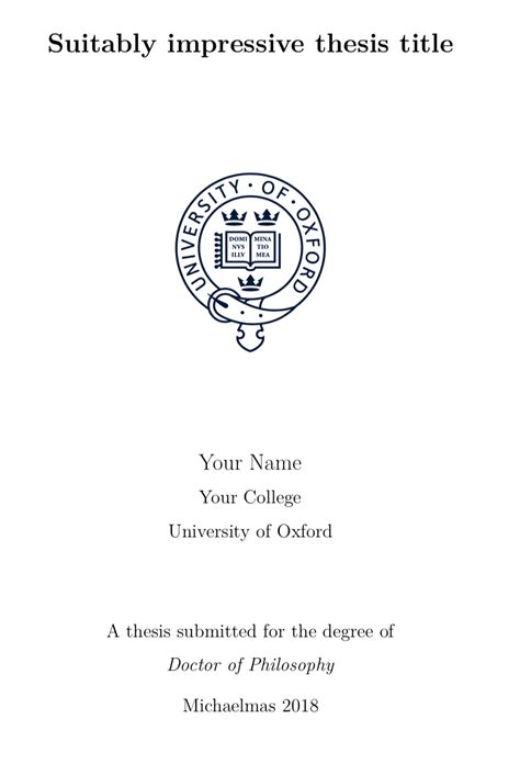 oxforddown  oxford university thesis template   markdown