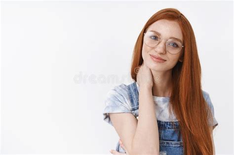 fashion portrait of beautiful natural redhead girl looking