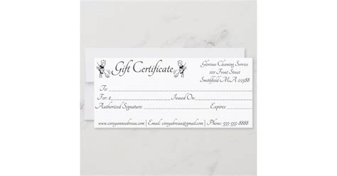 house cleaning gift certificate zazzle