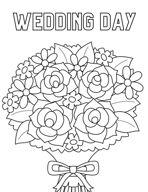 printable wedding coloring pages  kids  adults
