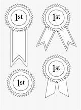Ribbon Printable 1st Coloring Award Place Template Blank Sheet Clipart Clipartkey sketch template