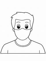 Mask Jongen Mondkapje Leukekleurplaten Ziekte sketch template