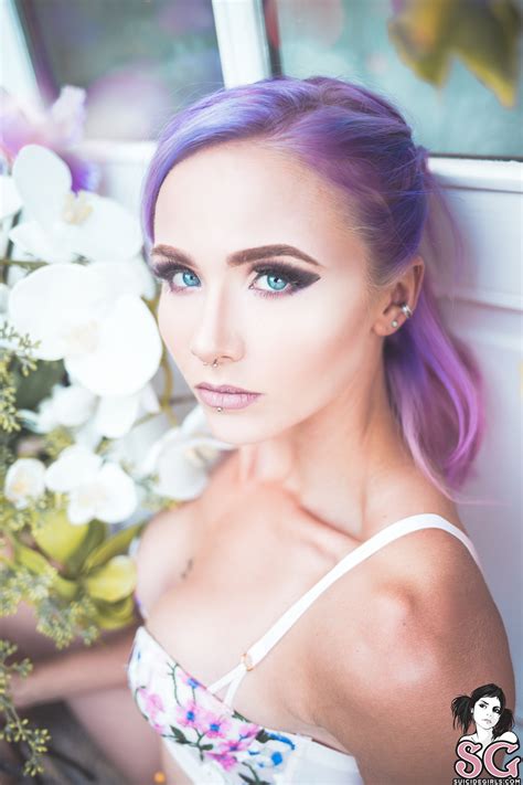 Wallpaper Women Suicide Girls Brunette Purple Hair