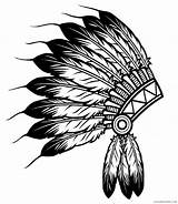 Indian Coloring Pages Headdress Coloring4free Cherokee Chief Related Posts sketch template