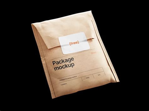 kraft paper postal bag  sticker mockup