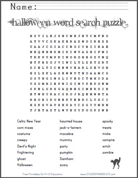 halloween word search puzzle   print holidays pinterest