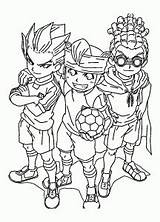 Eleven Inazuma Coloring Kids Pages Anime sketch template
