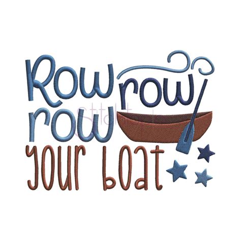 nursery rhymes row row row  boat embroidery design stitchtopia