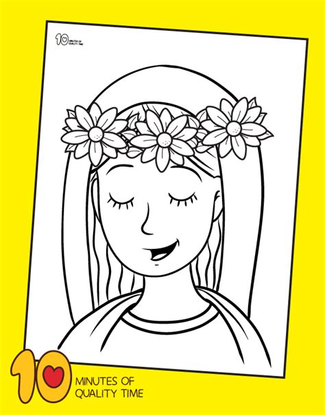 mary queen   crowning coloring page  minutes  quality time
