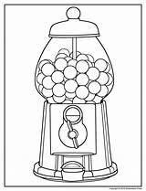 Coloring Pages Gumball Machine Gum Bubble Senior Adults Machines Elderly Print Downloadable Drawing Printable Easy Lollipop Simple Blaze Monster Template sketch template