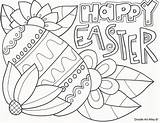 Easter Doodle Coloring Alley Pages Happy sketch template