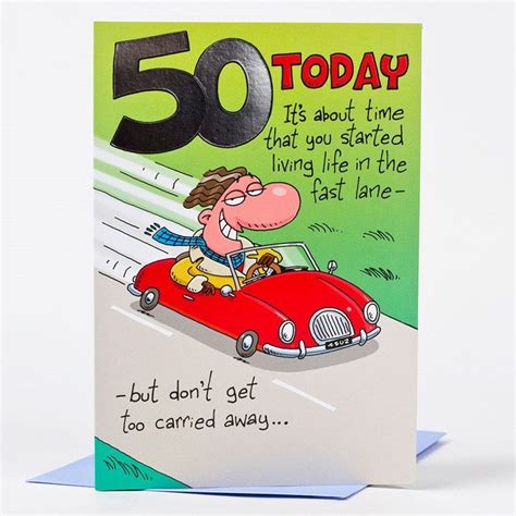 Fifty Birthday Cards 50th Birthday Card Red