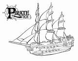 Pirate Ship Coloring Pages Galleon Bateau Coloriage Drawing Imprimer Kids Sailing Line Marleybone Clipart Boat Pirate101 Liquid Solid Gas Dessin sketch template