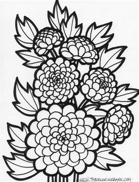 flower coloring pages  coloring barn printable flower coloring