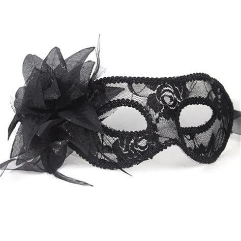 stks party maskers sexy rood zwart wit venetiaanse partij eye masker veer kant bloem lelie bal