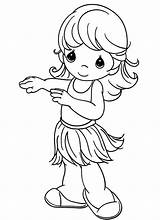 Coloring Girl Pages Precious Moments Hula Sheet Fun People Which sketch template