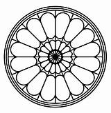 Rose Window Clipart Drawing Outline Line Cathedral Gothic Cliparts Circle Pattern Glass Stained Clip Library Roses Background Windows Patterns Rowland sketch template