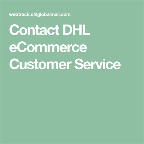 contact dhl ecommerce customer service  technology ecommerce customer service