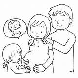 Coloring Pregnant Pages Mother Family Her Calm Pregnancy Moms Down sketch template