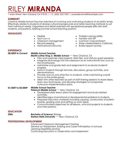 Best Summer Teacher Resume Example From Professional