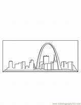 Arch Buildings Coloring Printable Architecture sketch template
