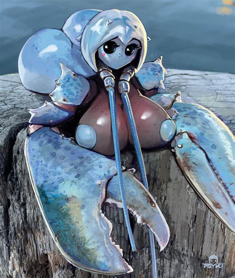 Rule 34 Anthro Arthropod Ass Black Eyes Blue Lobster Breasts